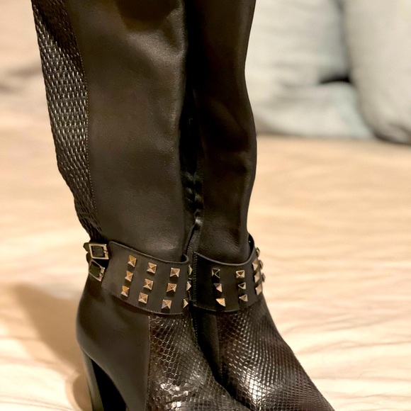 Franco Cuadra custom black leather studded boots - Picture 1 of 5